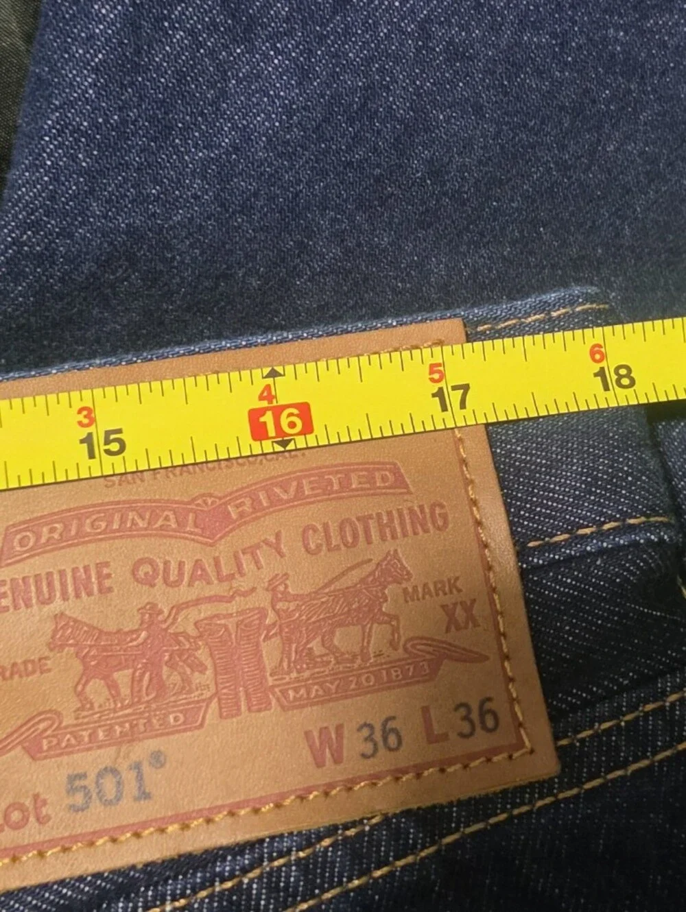 Levi's 501 Original Selvedge Men's Jeans Dark Wash Size 36 X 36 NWT